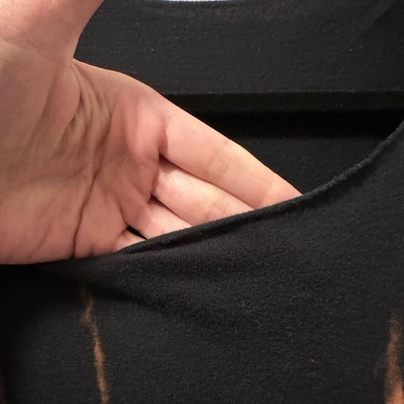 Patchwork bleached tunic dress handmade upcycle one size raw hem neckline - Picture 7 of 7